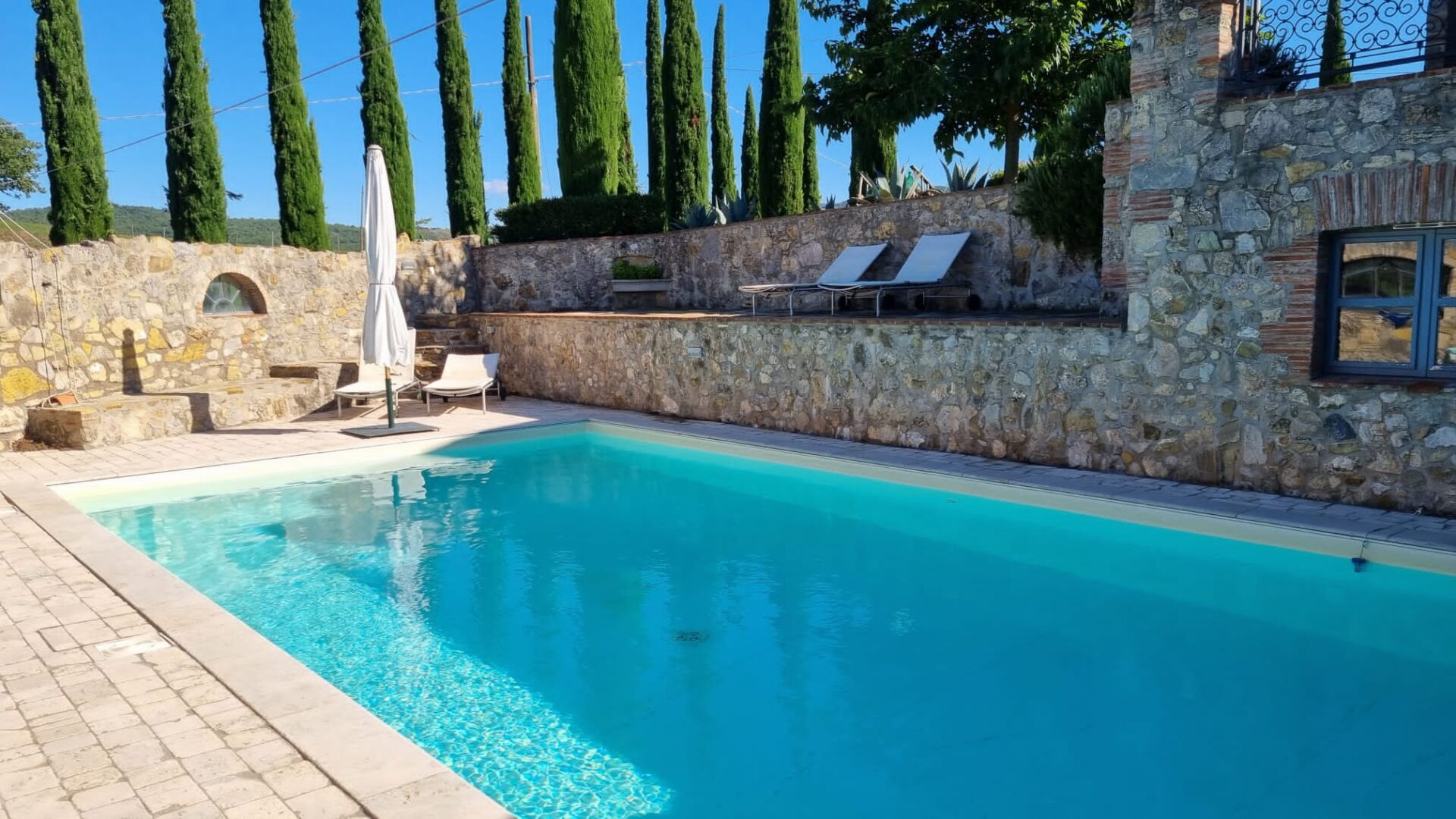 The pool in the afternoon sun